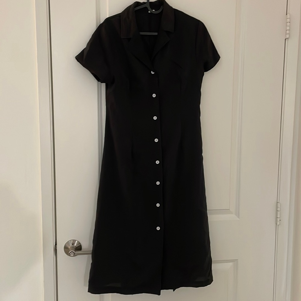 Black vintage button dress. Fits S/m